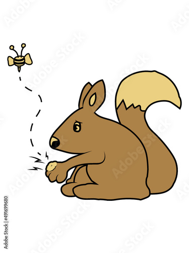 Eichhörnchen wurde gestochen 