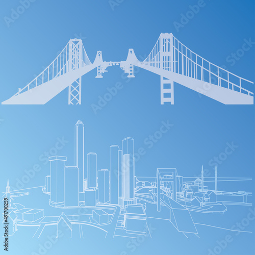 Construction building vector sketch
