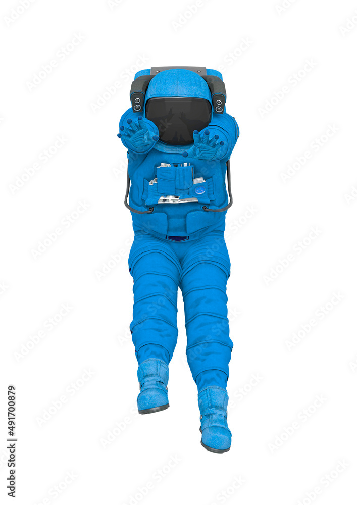 astronaut explorer is floating back very slow on white background astronaut explorer is floating back very slow on white background