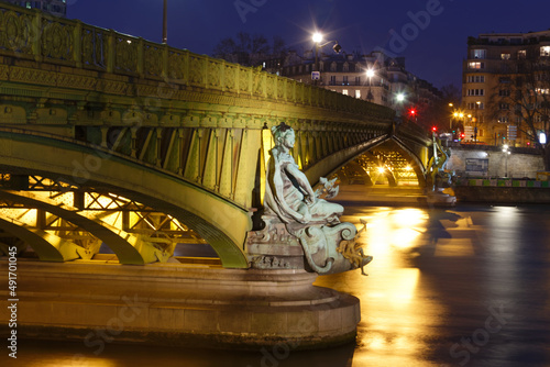 The famous Mirabeau bridge was constructed in 1893 . Paris France. photo