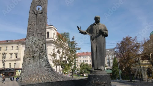 Monument to the writer Taras Shevchenko in Lviv
