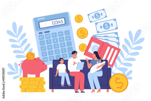 Budget Planning Flat Concept