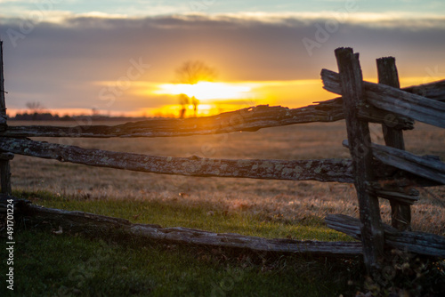 sunset over the fence