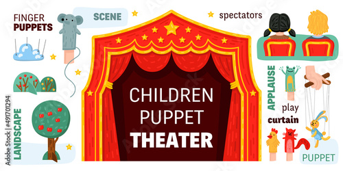 Children Puppet Theater Infographics
