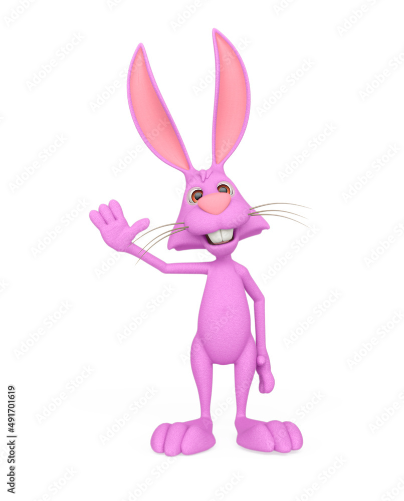 Obraz premium rabbit cartoon waving hello