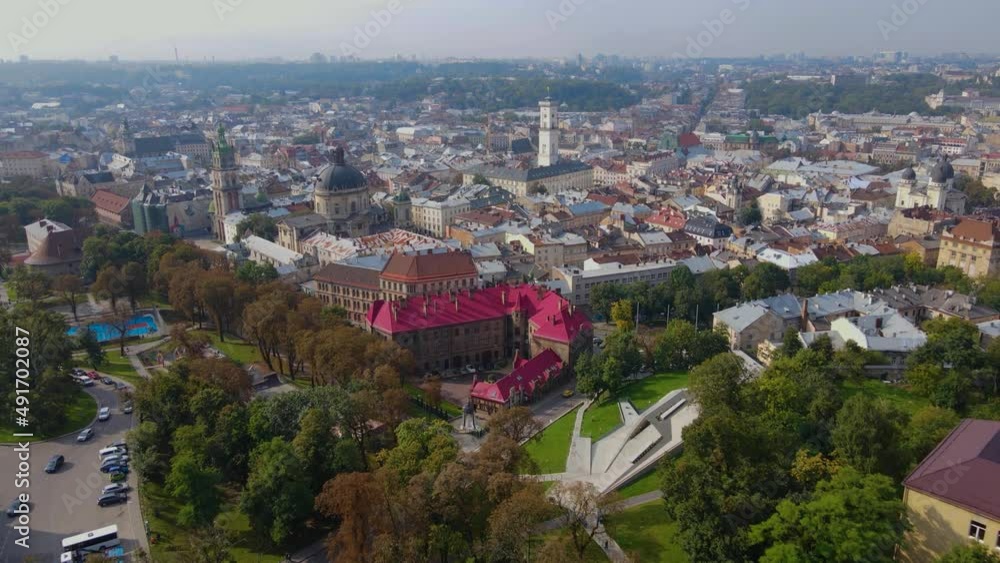 View of the city of Lviv in Ukraine and the Central part of the city and the Town Hall. View of the city of Lviv in Ukraine and the Central part of the city and the Town Hall.