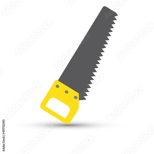 Hand saw vector on white background