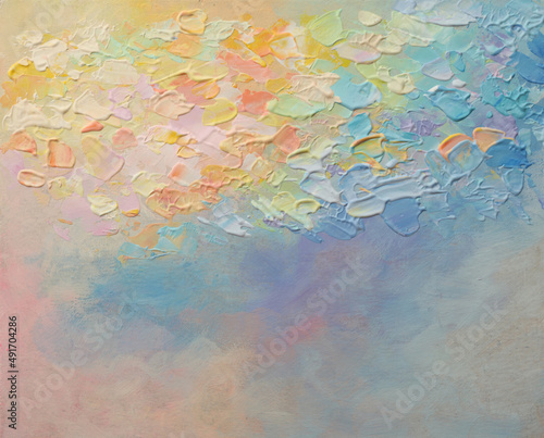 Art Abstract acrylic and watercolor painting stucco wall . Pastel Color texture background.
