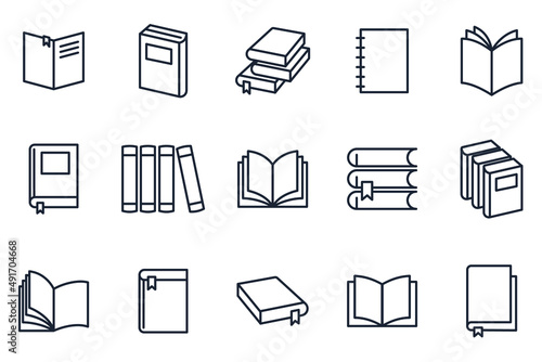 set of Book elements symbol template for graphic and web design collection logo vector illustration