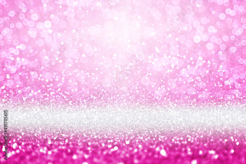 Fotografiet Pink girly birthday princess background or girl diamond jewelry glam glitter