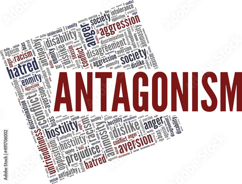 Obraz na plátně Antagonism conceptual vector illustration word cloud isolated on white background
