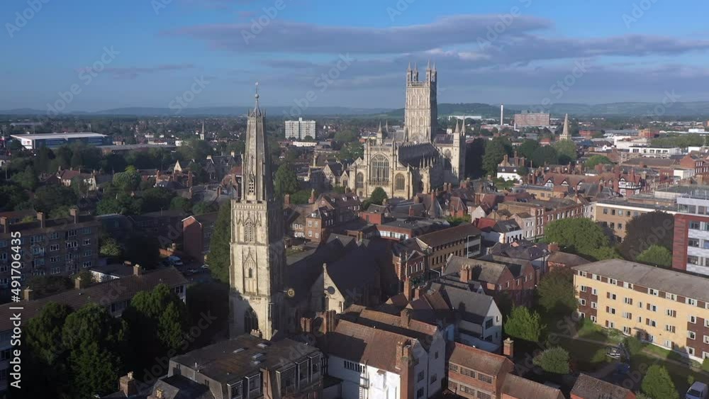 Aerial view of Gloucester Cathedral, Gloucester, Gloucestershire, England
