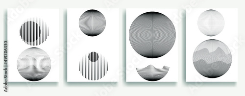 Aesthetic geometric brochures . Bauhaus poster . Modern art .Abstract minimal negative space composition . Contemporary vector  design 