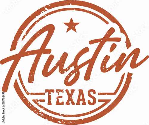 Austin Texas USA City Vintage Stamp photo