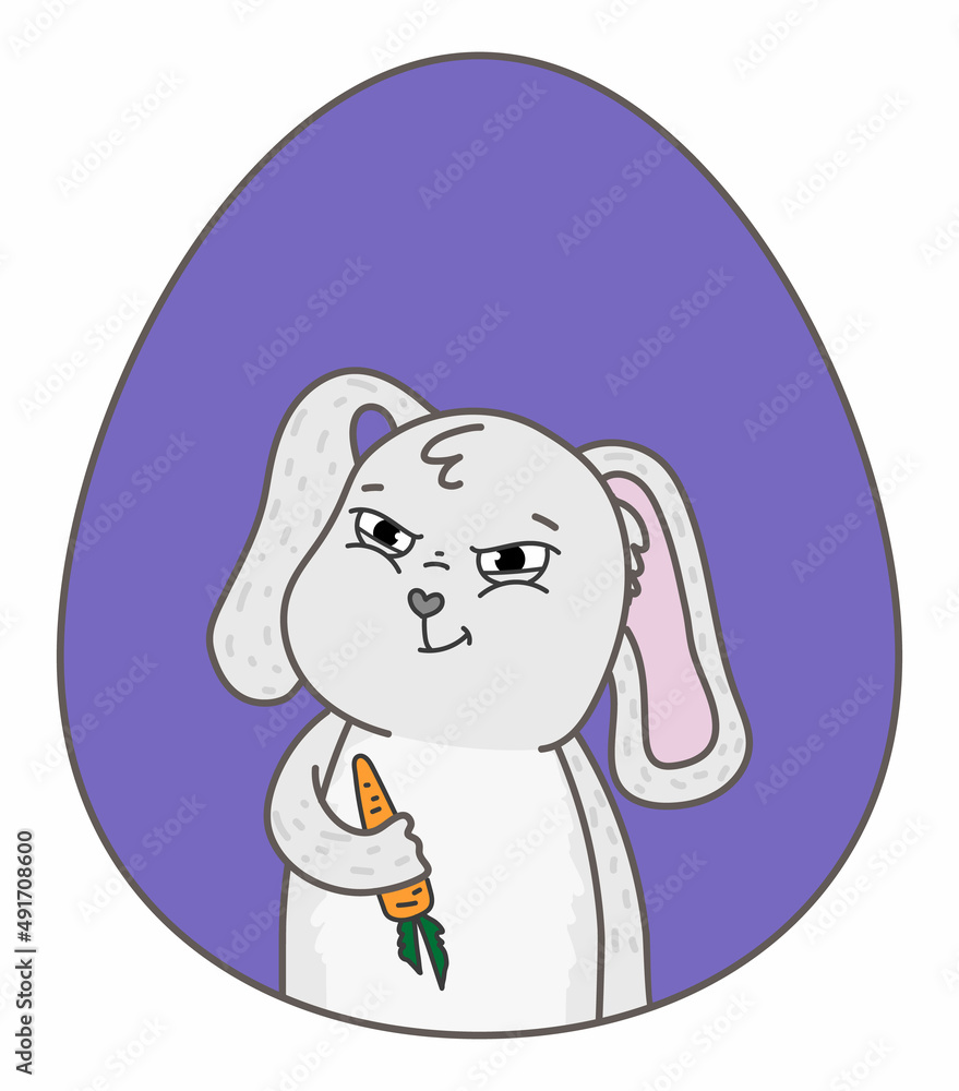 Vector illustration with easter bunny. Happy easter day Vector illustration with easter bunny. Happy easter day