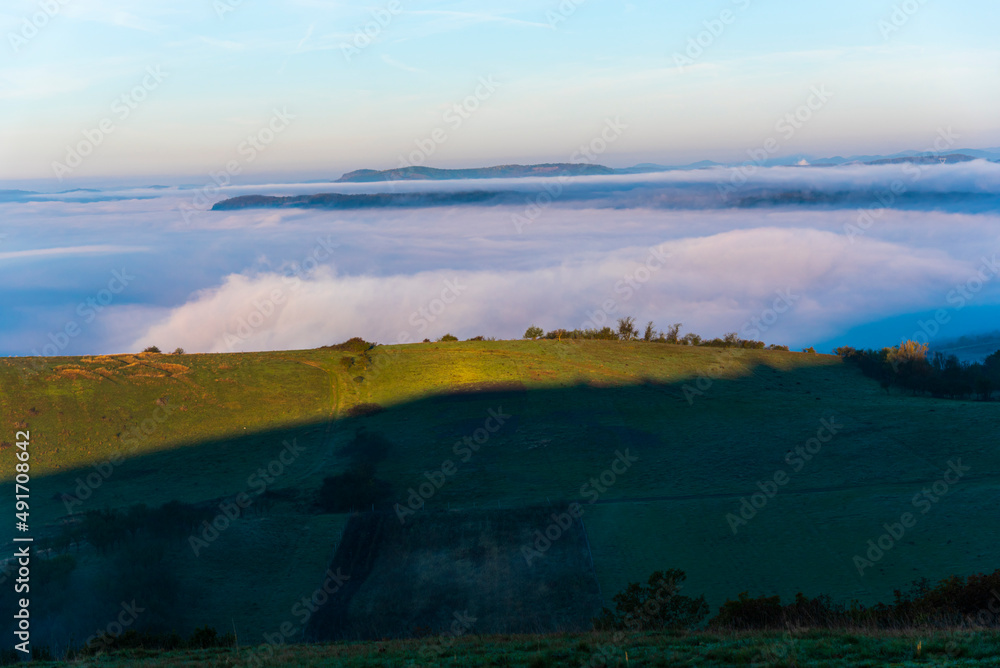 Morning fog landscape