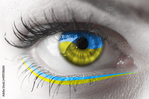 eyes of color of the flag of ukraine
