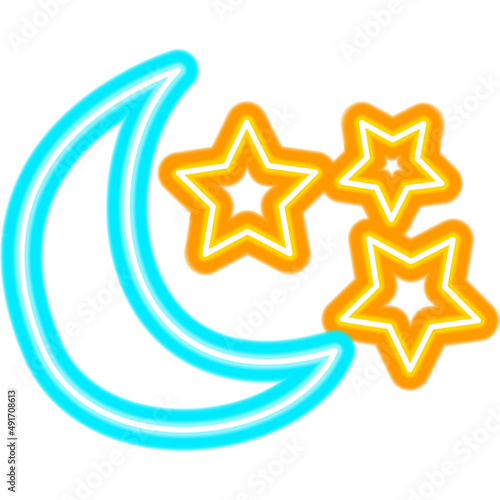 Blue Moon Stars Neon