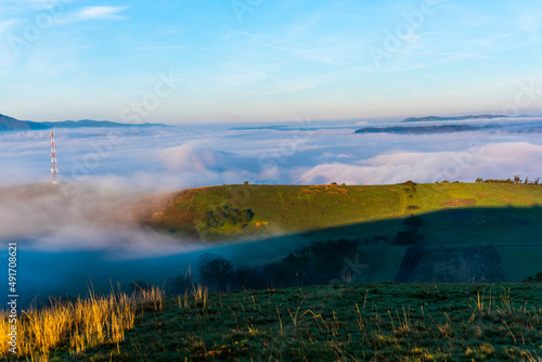Morning fog landscape