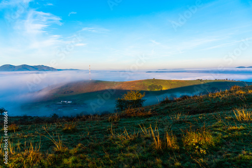 Landscape with morning fog