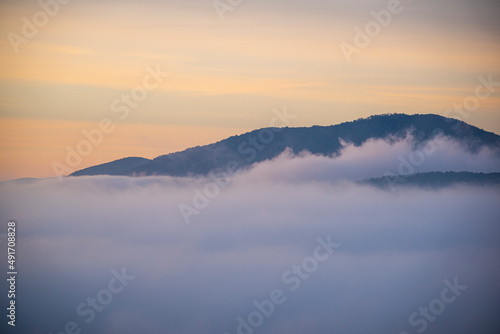 Fototapeta Naklejka Na Ścianę i Meble -  Landscape with morning fog