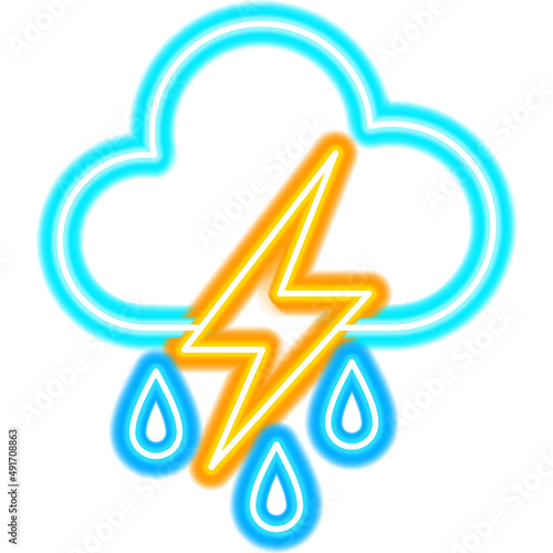 Cloud Rain Thunder Neon