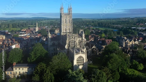 Aerial view of Gloucester Cathedral, Gloucester, Gloucestershire, England photo