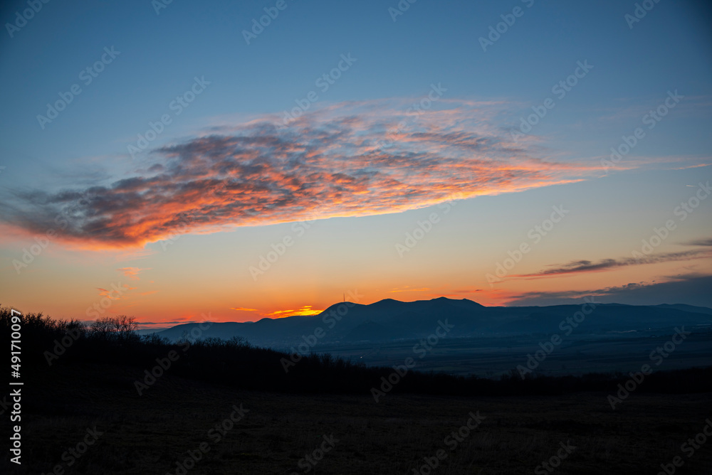 Landscape at the sunset