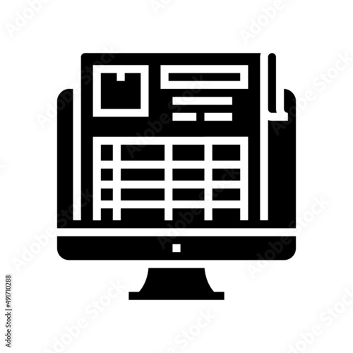 inventory report glyph icon vector. inventory report sign. isolated contour symbol black illustration