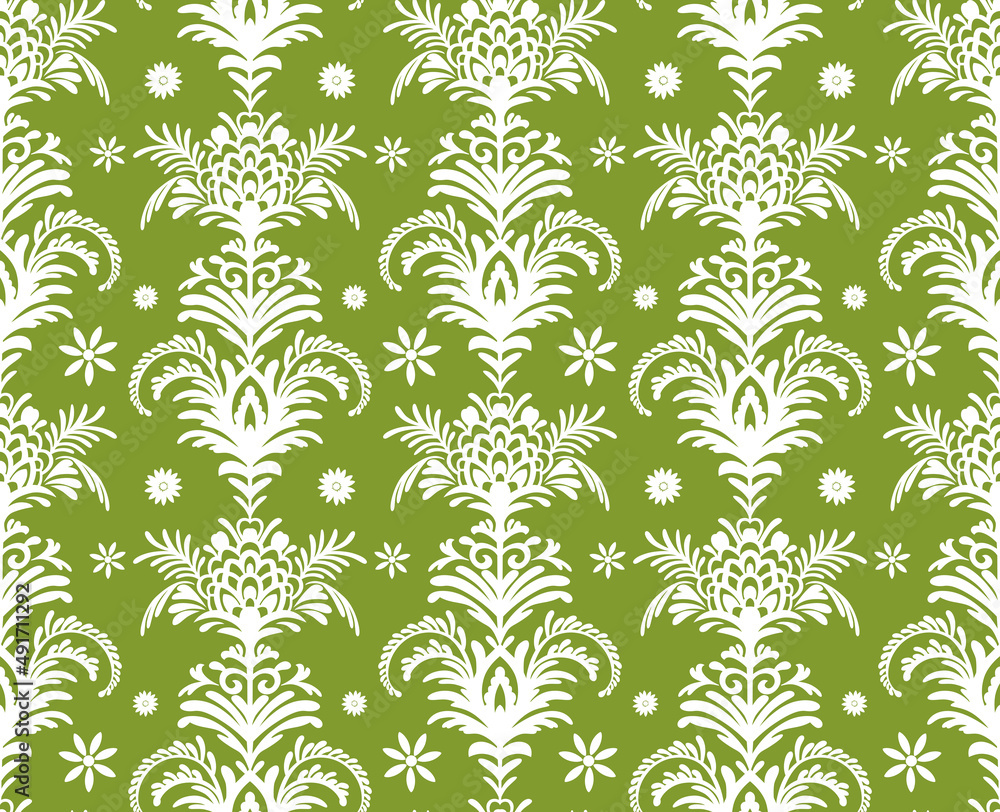 Seamless floral damask pattern, ethnic print. Seamless floral damask pattern, ethnic print.