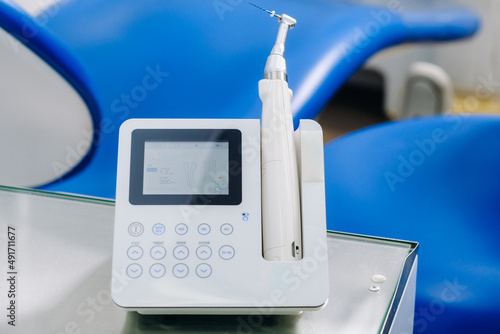 dental equipment in the dentist's office for root canal treatment. Close-up, endomotor photo