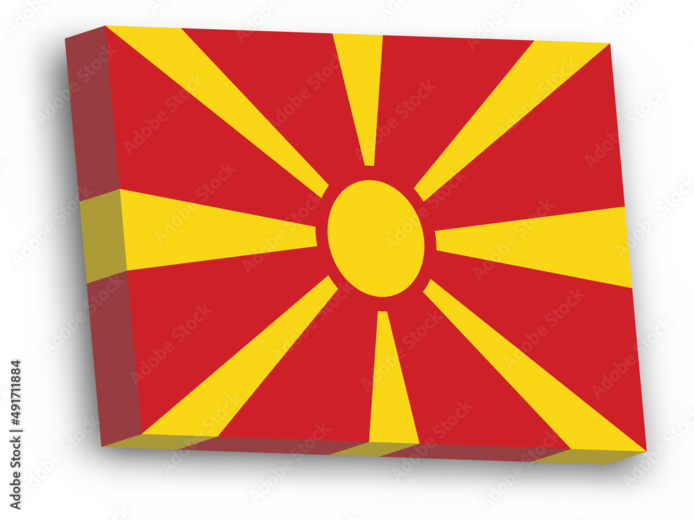 3D vector flag of North Macedonia