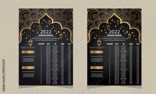 Amazing Ramadan time table Vector illustration