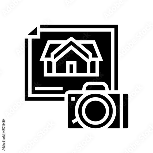 property photography glyph icon vector. property photography sign. isolated contour symbol black illustration