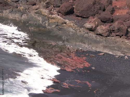 Coast in El Golfo, Lanzarote, Canary Islands. photo