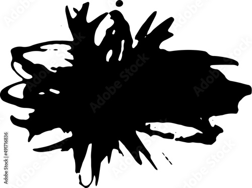 Grunge brush, rough ink black stroke