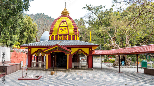 Renuka Ji temple in Himachal Pradesh is an ancient and popular Hindu religious site in Nahan, India. Om symbol is visible and enshrined in the temple. photo