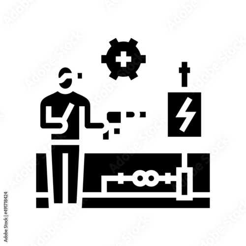 electrical rewiring glyph icon vector. electrical rewiring sign. isolated contour symbol black illustration