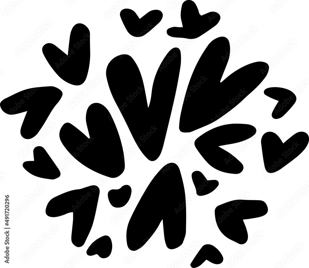 Decorative hearts sketch scribble Decorative hearts sketch scribble