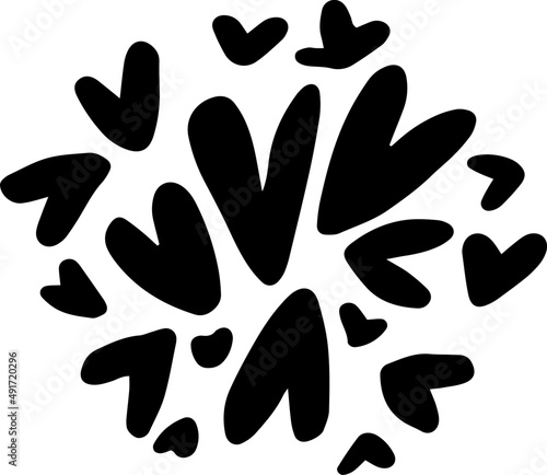 Decorative hearts sketch scribble 
