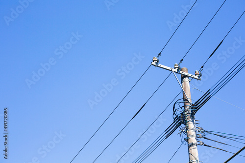 Obraz na płótnie 重なった電線の分岐 w salonie