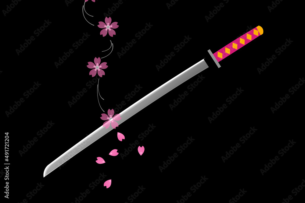 日本刀と桜 日本刀と桜