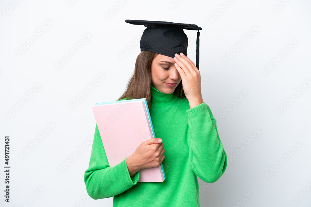 Young student caucasian woman isolated on white background laughing Young student caucasian woman isolated on white background laughing