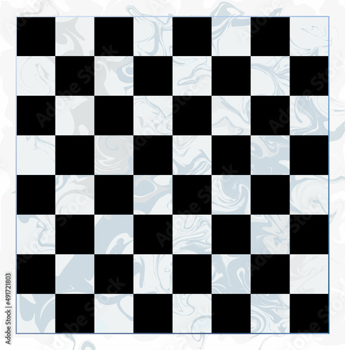 Marble texture black and white chess board background