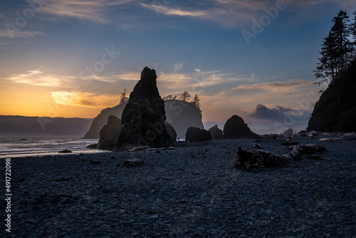 Ruby beach at sunset