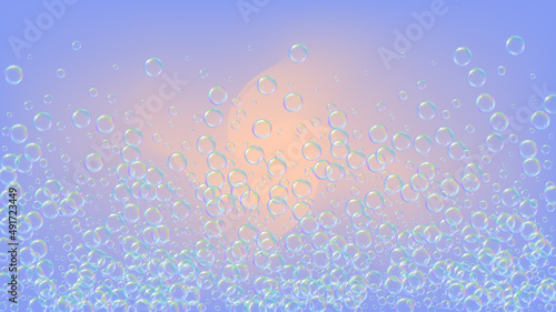 Soap foam. Detergent bath bubble and suds for bathtub. Shampoo.