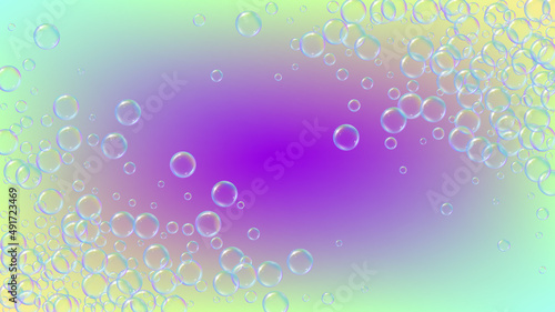 Shampoo bubble. Detergent bath foam, suds and soap for bathtub.