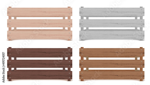 Wooden crates isolated on white  vector illustration.