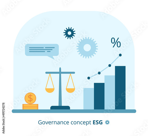 Governance Concept ESG. Vector illustration on white background in flat style.