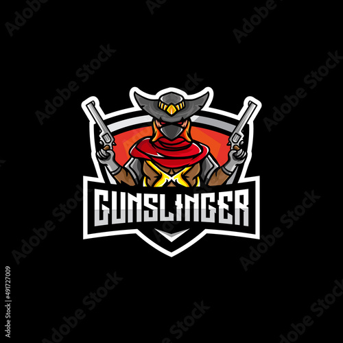 Gunslinger Esport Mascot Logo Illustration